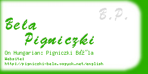 bela pigniczki business card